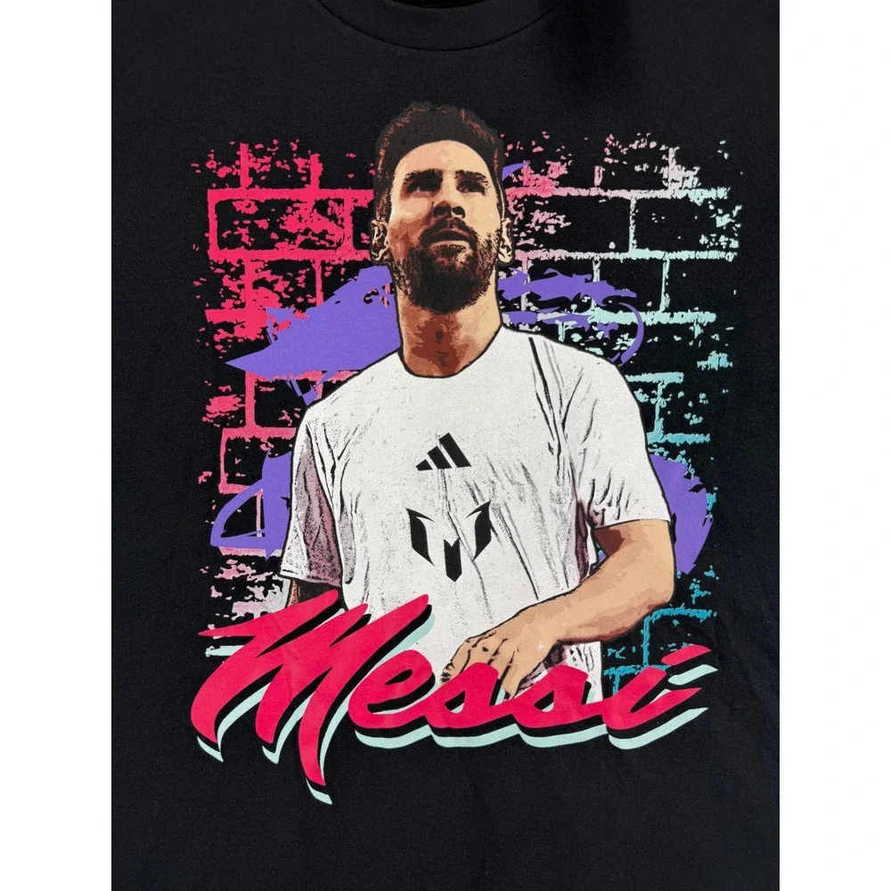 Adidas Lionel Messi‎ Graphic T-Shirt Mens Large Black Soccer Tee NWT
